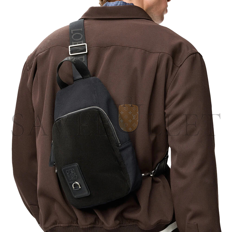 LOEWE FLEX SLING IN CANVAS AND SUEDE BFLXFXSX01 (31*18*10cm)